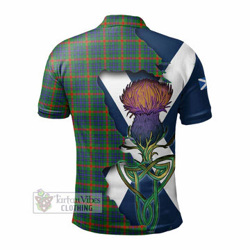Tartan Vibes Clothing Aiton Tartan Family Crest Polo Shirt Scottish Thistle Celtic Inspired