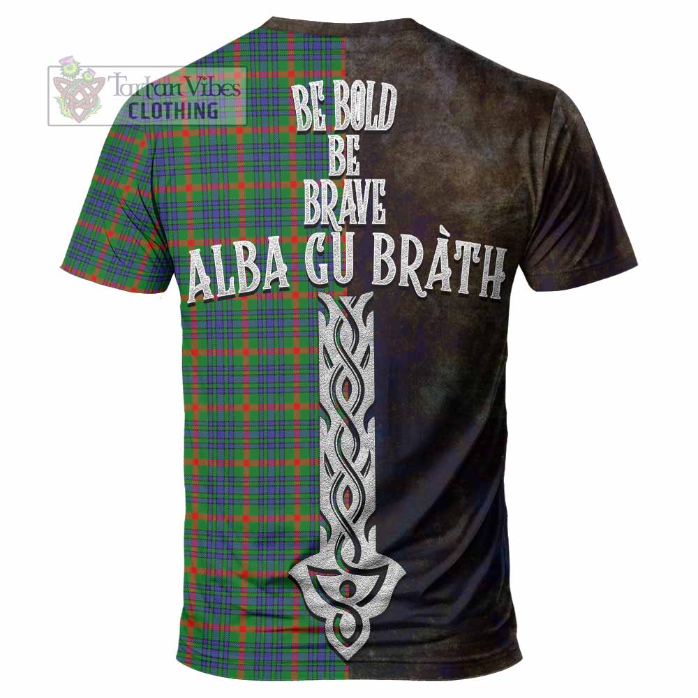 Aiton Tartan Family Crest T-Shirt Alba Gu Brath Be Brave Lion Ancient Style - Tartan Vibes Clothing