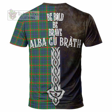 Aiton Tartan Family Crest T-Shirt Alba Gu Brath Be Brave Lion Ancient Style - Tartan Vibes Clothing