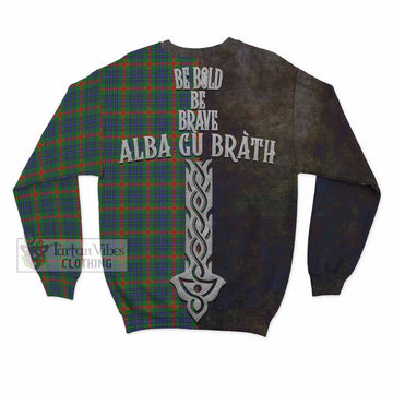 Aiton Tartan Family Crest Sweatshirt Alba Gu Brath Be Brave Lion Ancient Style - Tartan Vibes Clothing