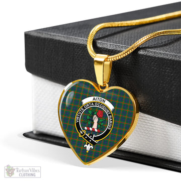 Tartan Vibes Clothing Aiton Tartan Heart Necklace with Family Crest