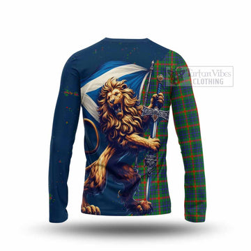 Aiton Tartan Family Crest Long Sleeve T-Shirt with Scottish Majestic Lion - Tartan Vibes Clothing