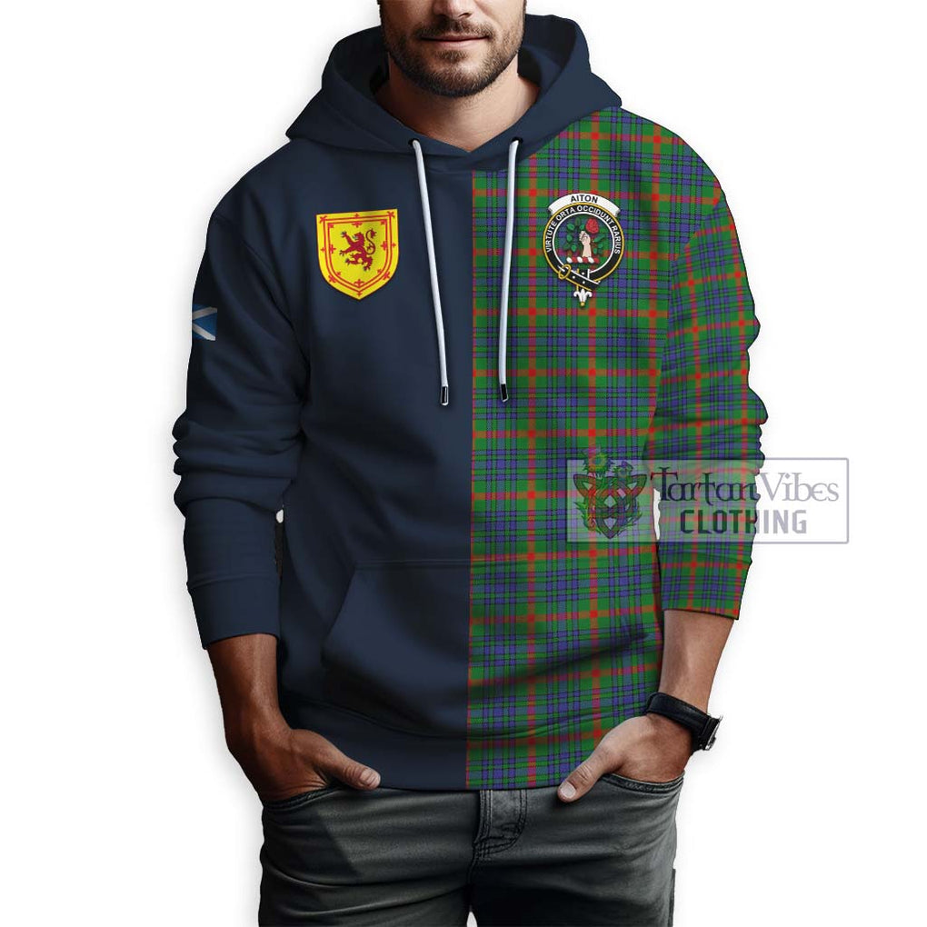 Aiton Tartan Hoodie Alba with Scottish Lion Royal Arm Half Style - Tartan Vibes Clothing