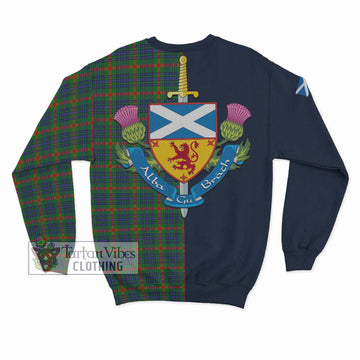 Aiton Tartan Sweatshirt Alba with Scottish Lion Royal Arm Half Style - Tartan Vibes Clothing