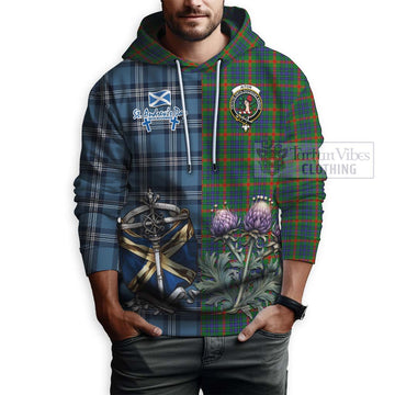 Aiton Tartan Hoodie Happy St. Andrew's Day Half Tartan Style - Tartan Vibes Clothing