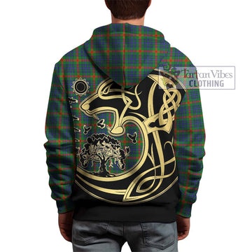 Aiton Tartan Hoodie with Family Crest Celtic Wolf Style - Tartan Vibes Clothing