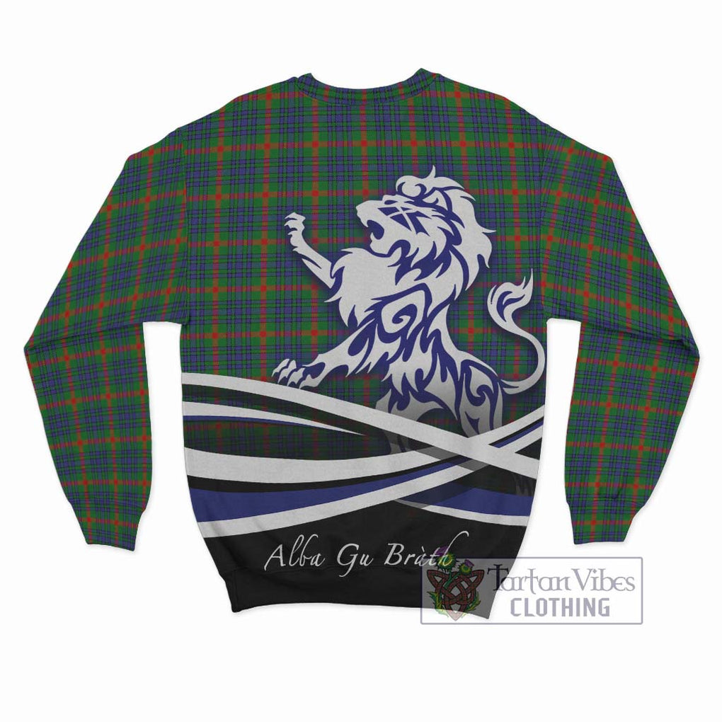 Aiton Tartan Sweatshirt with Alba Gu Brath Regal Lion Emblem - Tartan Vibes Clothing