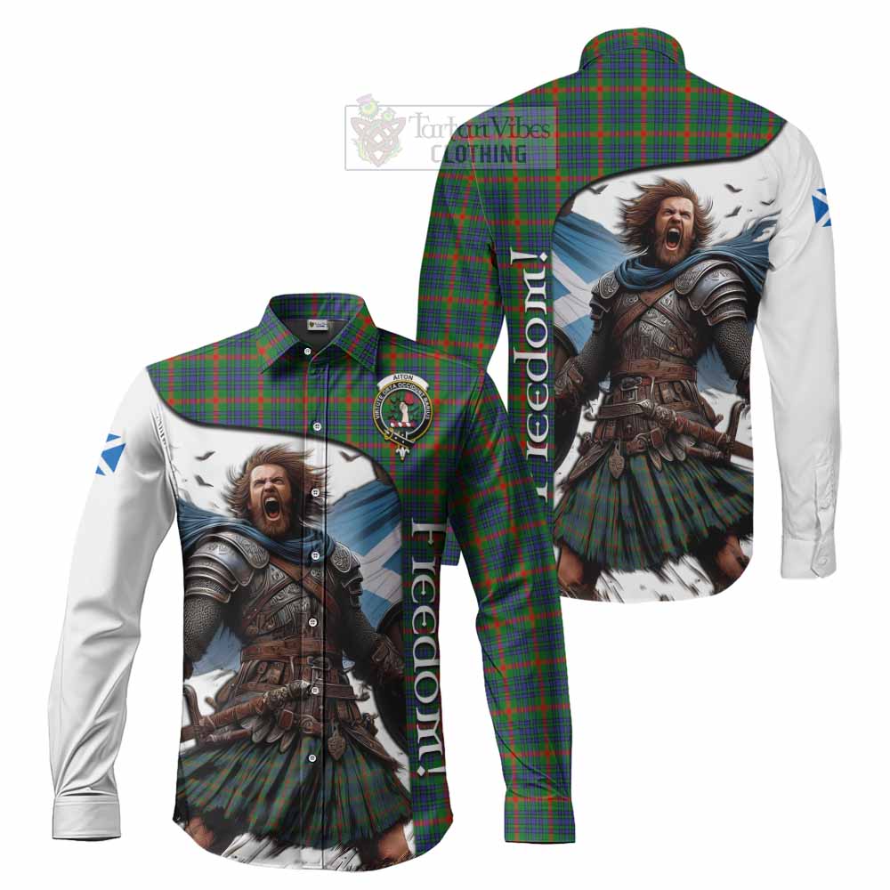 Aiton Crest Tartan Long Sleeve Button Shirt Inspired by the Freedom of Scottish Warrior - Tartan Vibes Clothing