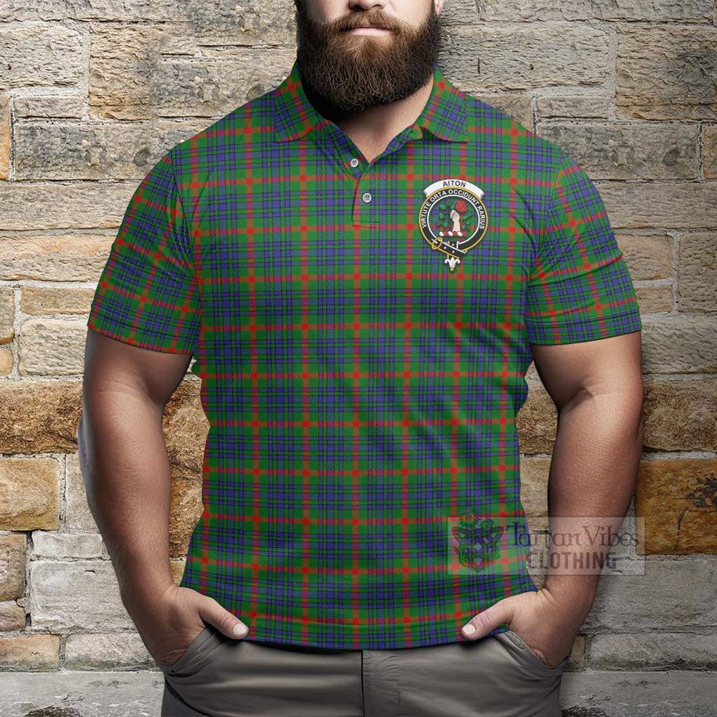 Aiton Tartan Polo Shirt with Family Crest Celtic Skull Style - Tartan Vibes Clothing
