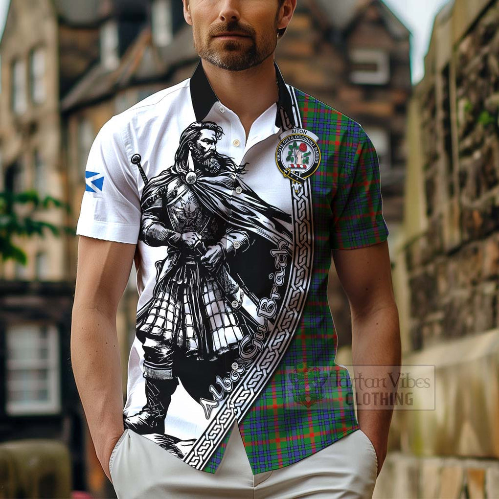 Aiton Tartan Clan Crest Hawaiian Shirt with Highlander Warrior Celtic Style - Tartan Vibes Clothing