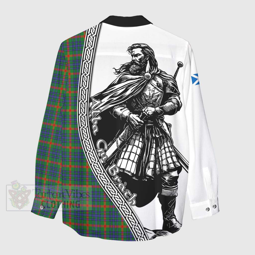 Aiton Tartan Clan Crest Women's Casual Shirt with Highlander Warrior Celtic Style - Tartan Vibes Clothing