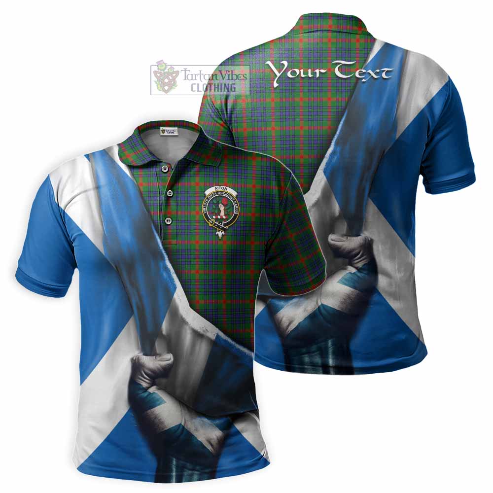 Tartan Vibes Clothing Aiton Tartan Polo Shirt with Family Crest Scotland Patriotic Style