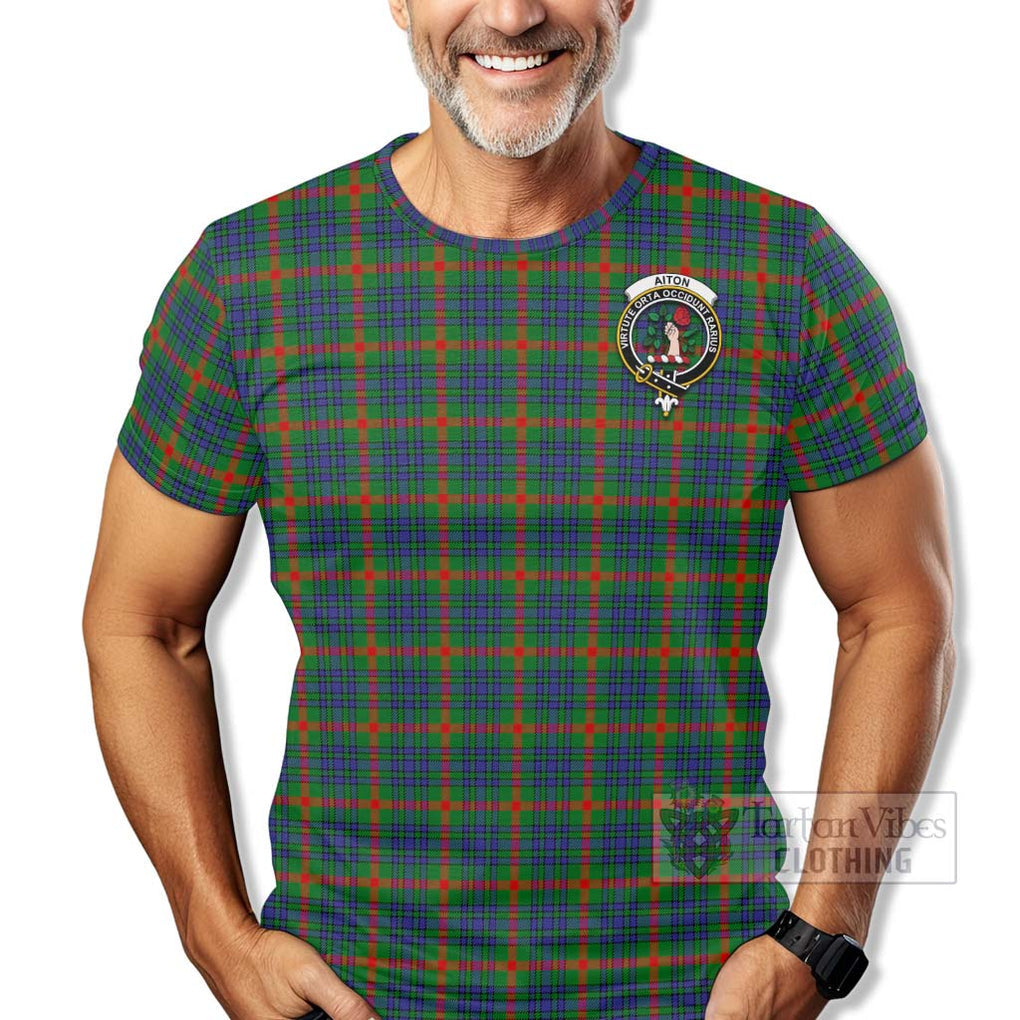 Aiton Tartan T-Shirt with Family Crest Celtic Skull Style - Tartan Vibes Clothing