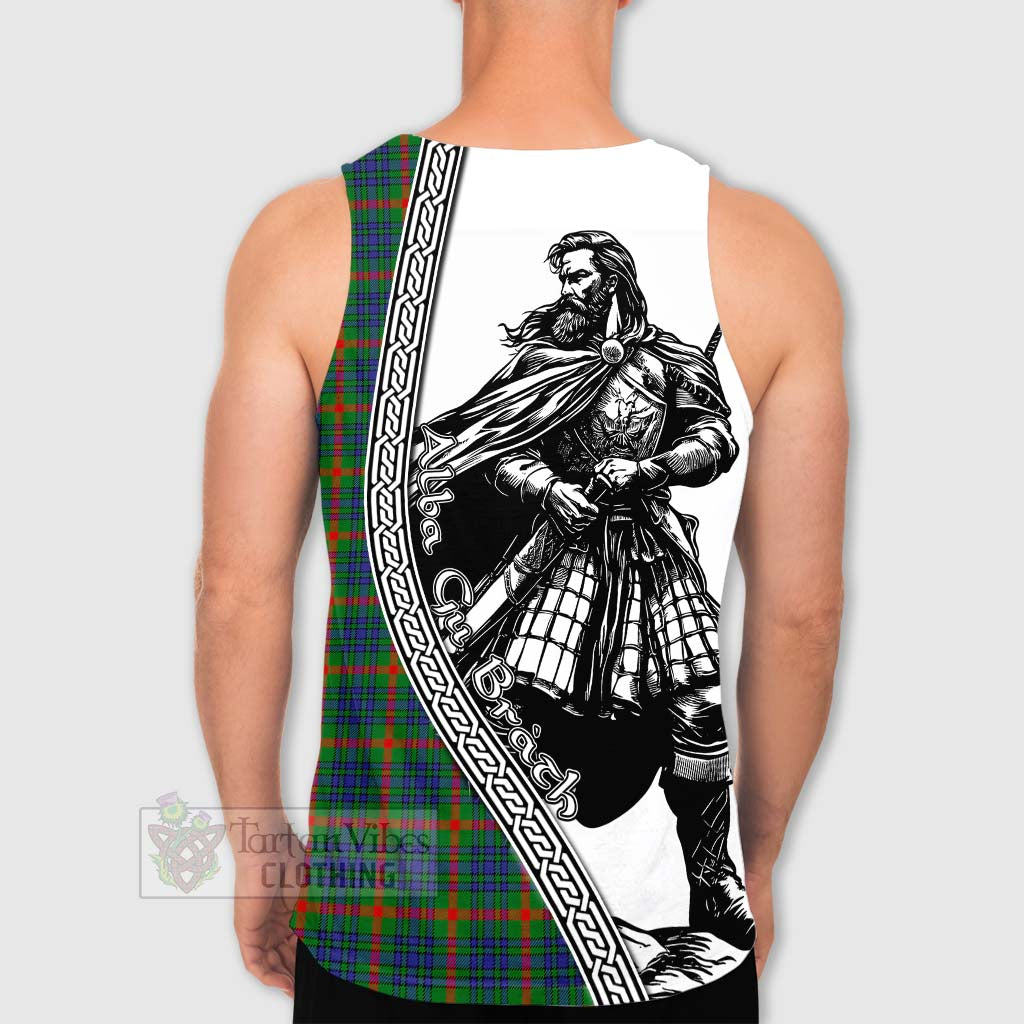 Aiton Tartan Clan Crest Men's Tank Top with Highlander Warrior Celtic Style - Tartan Vibes Clothing