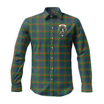 Aiton Tartan Long Sleeve Button Up Shirt with Family Crest - Tartanvibesclothing