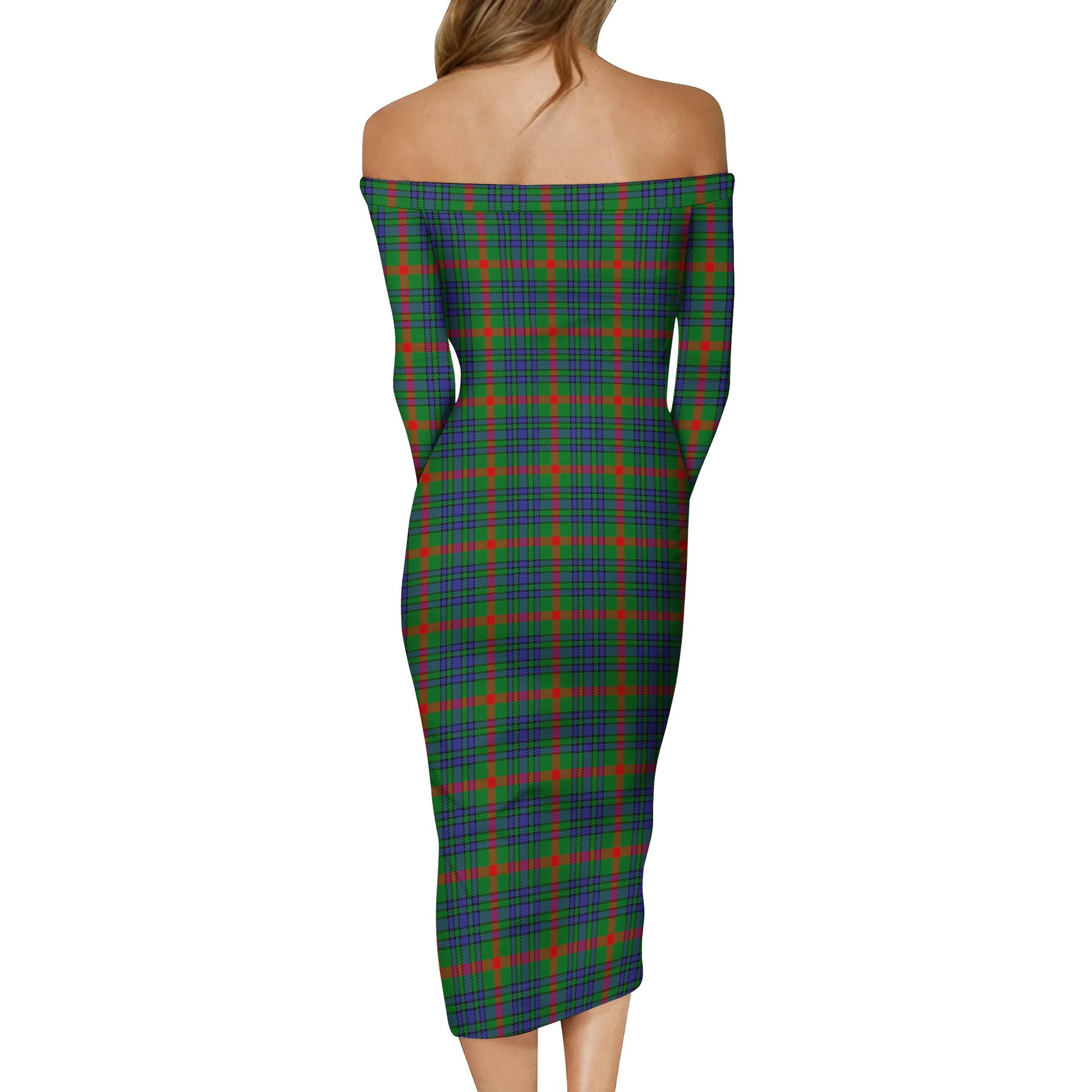 Aiton Tartan Off Shoulder Lady Dress - Tartanvibesclothing