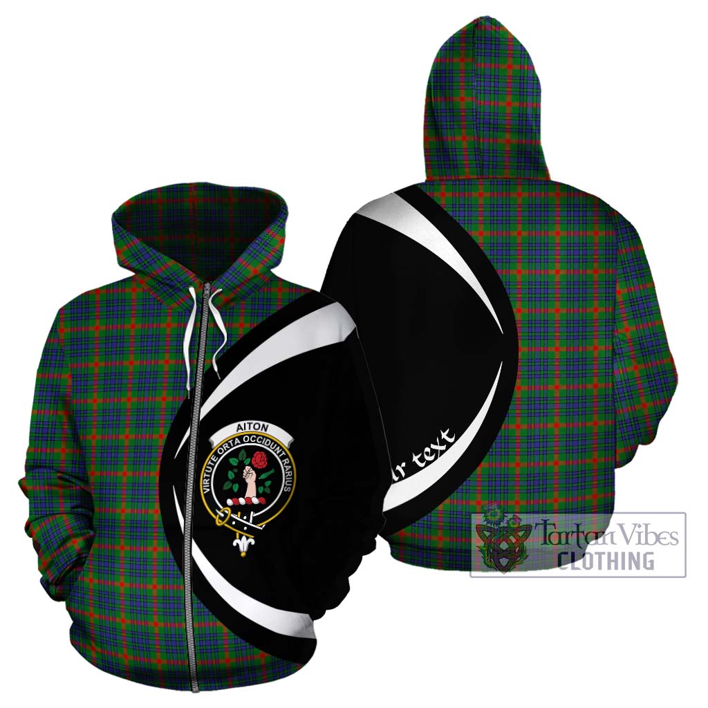 Aiton Tartan Hoodie with Family Crest Circle Style - Tartan Vibes Clothing