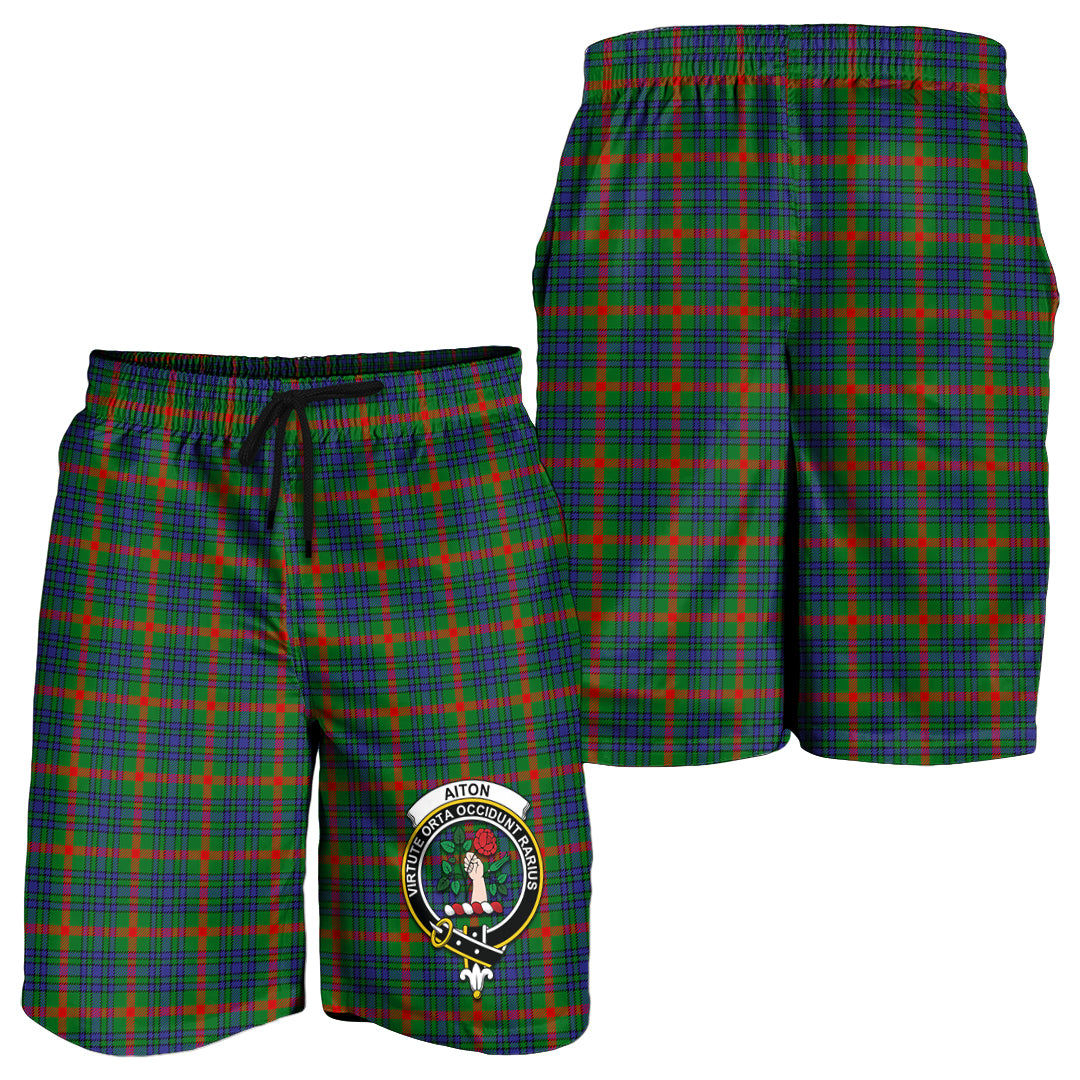 Aiton Tartan Mens Shorts with Family Crest - Tartanvibesclothing