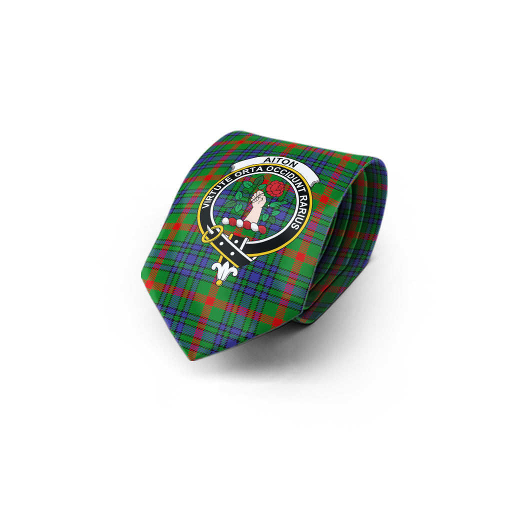 Aiton Tartan Classic Necktie with Family Crest - Tartan Vibes Clothing