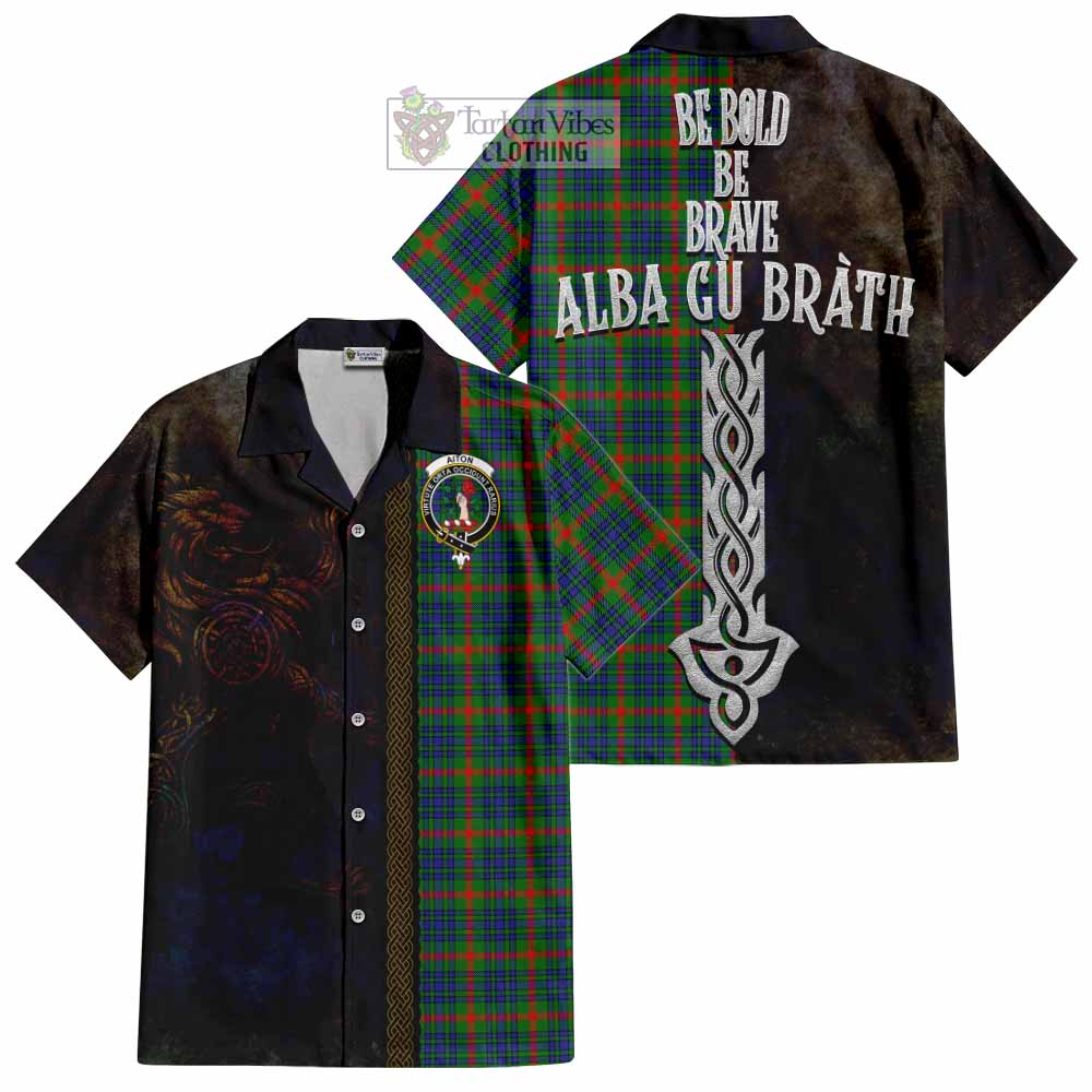 Aiton Tartan Family Crest Hawaiian Shirt Alba Gu Brath Be Brave Lion Ancient Style - Tartan Vibes Clothing