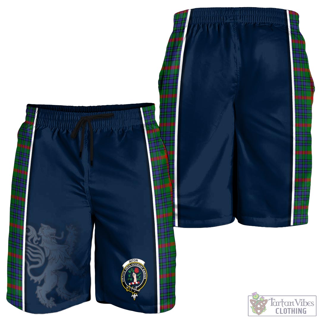 Tartan Vibes Clothing Aiton Tartan Men's Shorts with Family Crest and Lion Rampant Vibes Sport Style