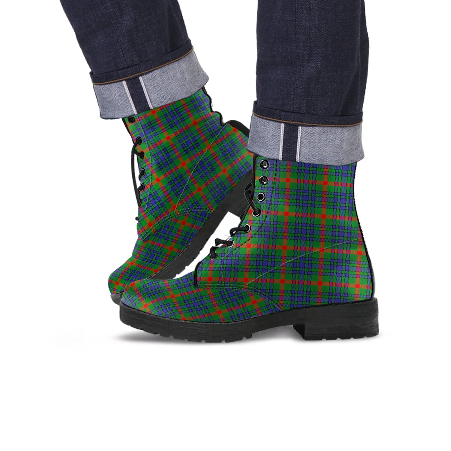 Aiton Tartan Leather Boots - Tartanvibesclothing
