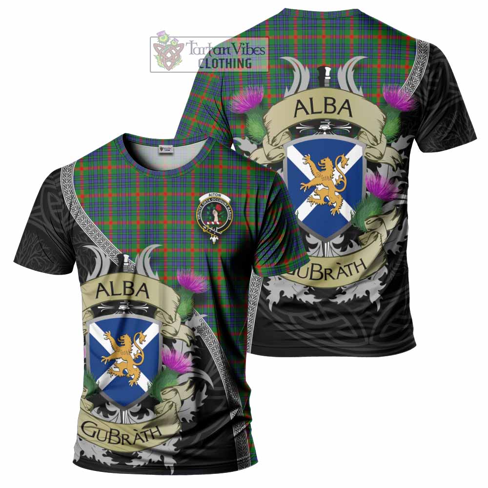 Aiton Tartan Family Crest T-Shirt Lion Rampant Royal Thistle Shield Celtic Inspired - Tartan Vibes Clothing