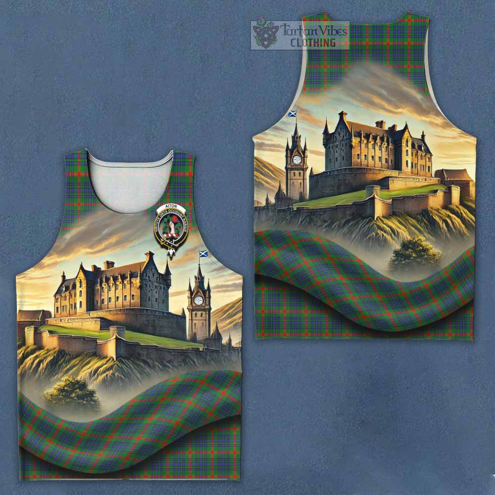 Aiton Tartan Family Crest Men's Tank Top with Scottish Ancient Castle Style - Tartan Vibes Clothing