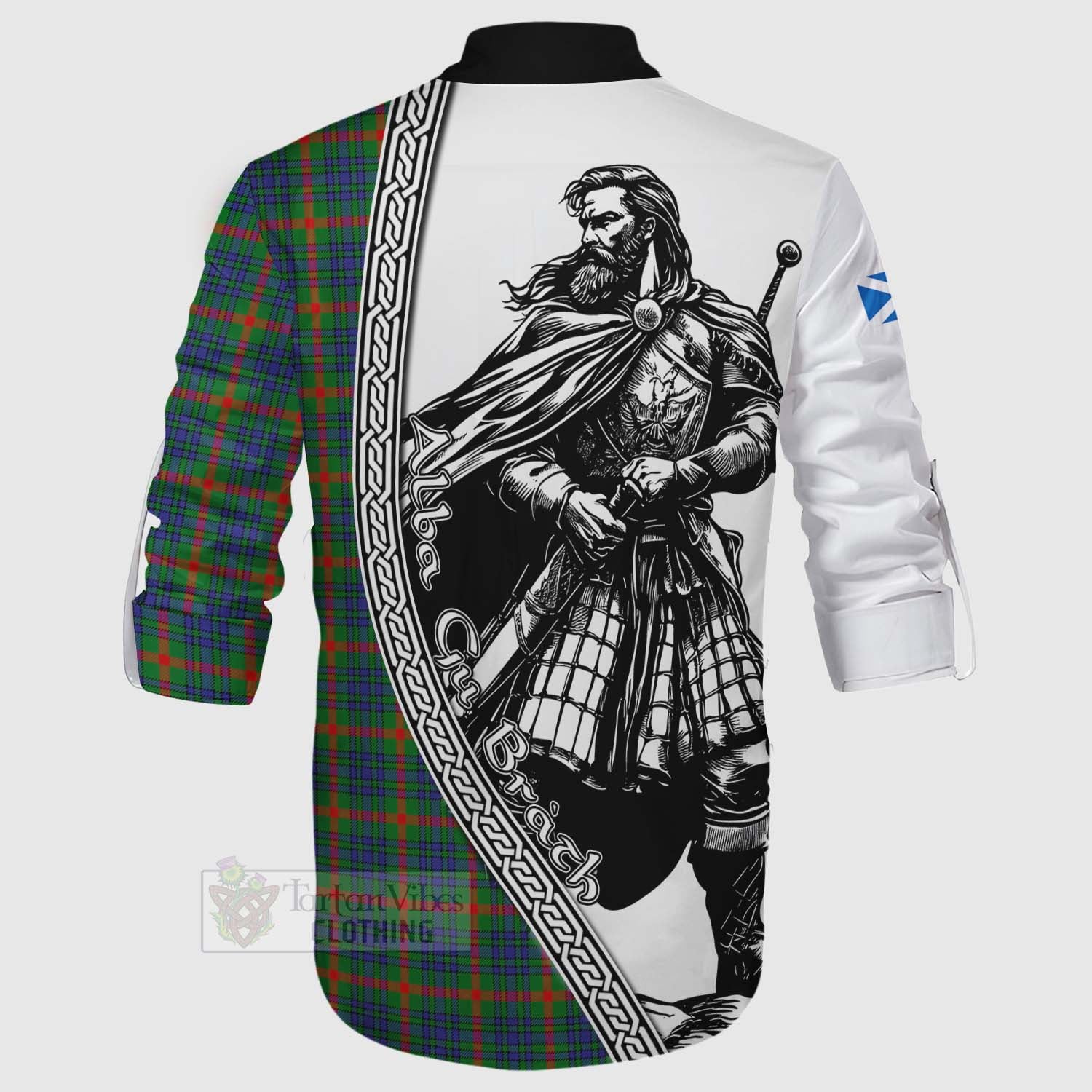 Aiton Tartan Clan Crest Ghillie Kilt Shirt with Highlander Warrior Celtic Style - Tartan Vibes Clothing