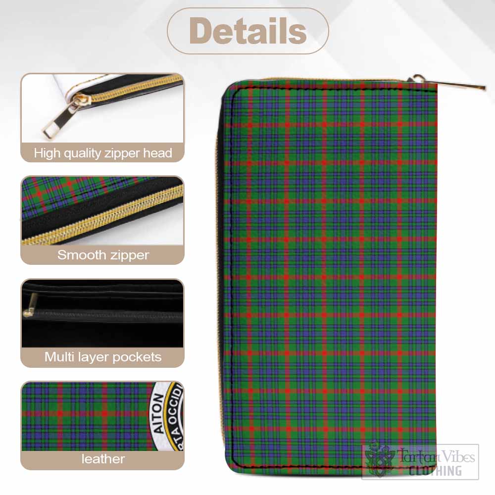 Tartan Vibes Clothing Aiton Tartan Women's Leather Wallet with Family Crest