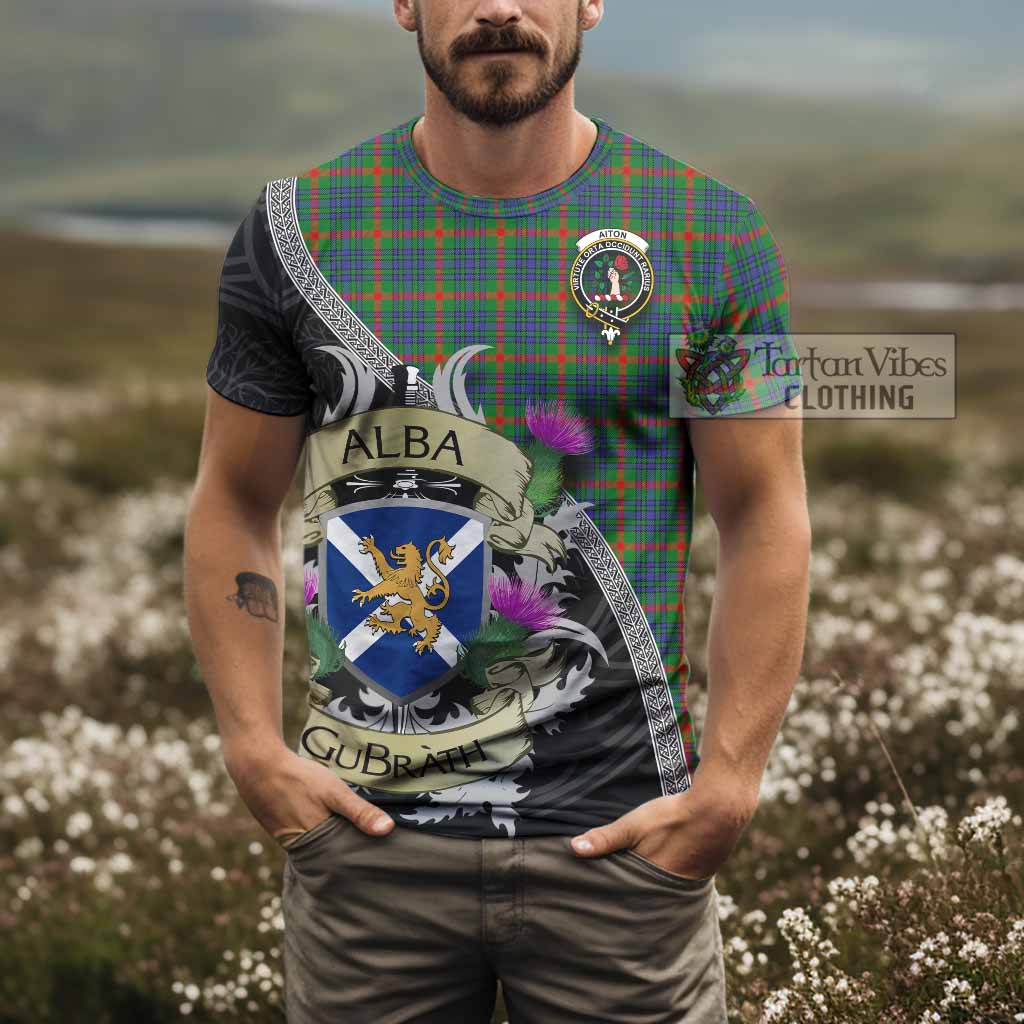 Aiton Tartan Family Crest T-Shirt Lion Rampant Royal Thistle Shield Celtic Inspired - Tartan Vibes Clothing