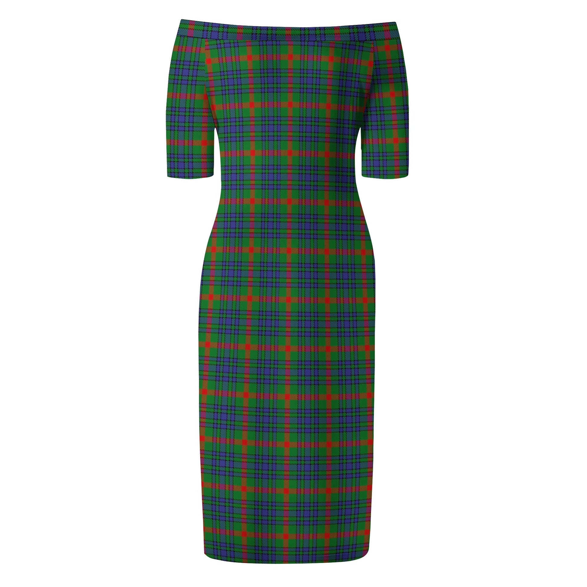 Aiton Tartan Off Shoulder Lady Dress - Tartanvibesclothing