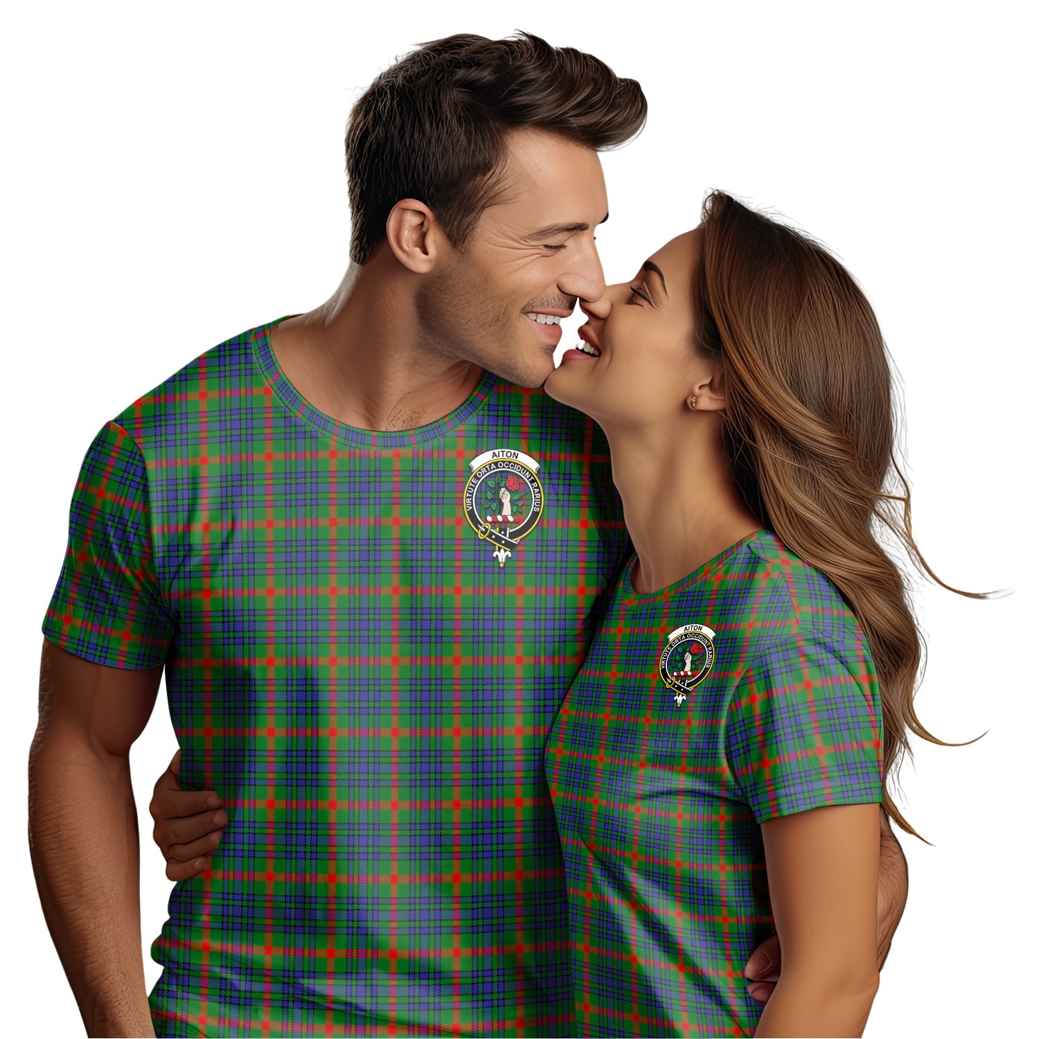 Aiton Tartan T-Shirt with Family Crest - Tartan Vibes Clothing
