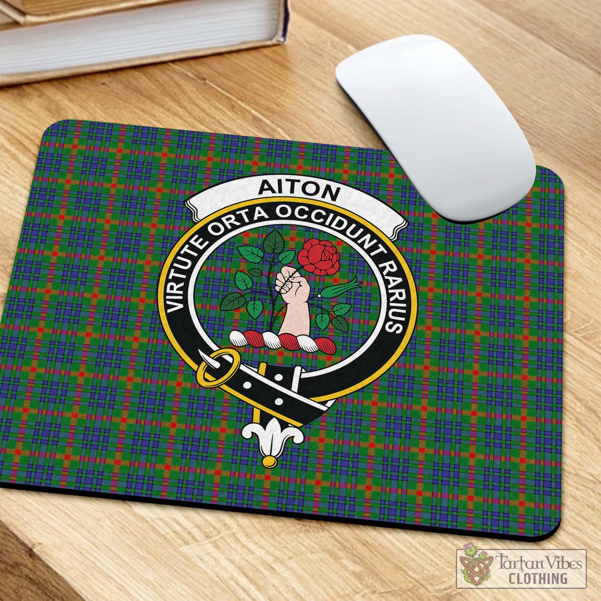 Tartan Vibes Clothing Aiton Tartan Mouse Pad with Family Crest