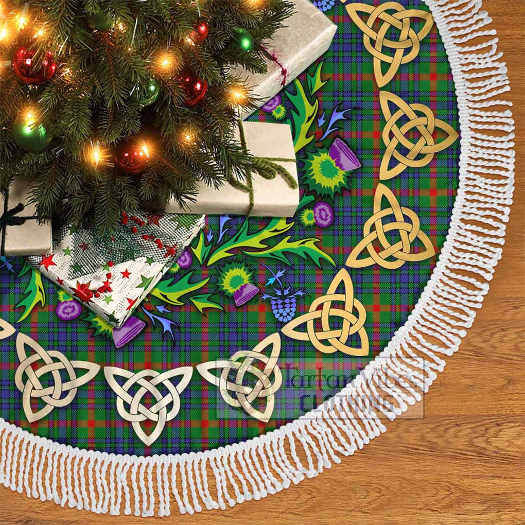 Aiton Tartan Christmas Tree Skirt with Thistle Celtic Knot Style - Tartan Vibes Clothing