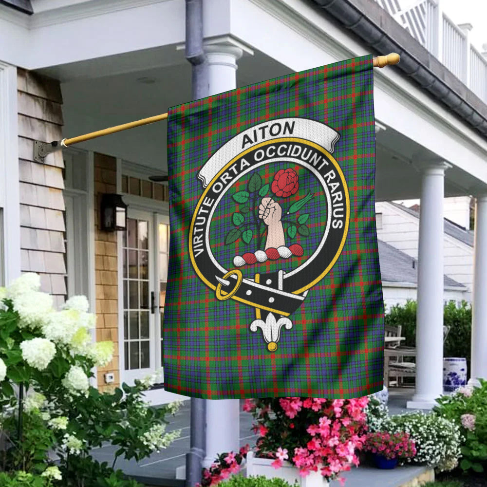 Aiton Tartan Flag with Family Crest - Tartanvibesclothing