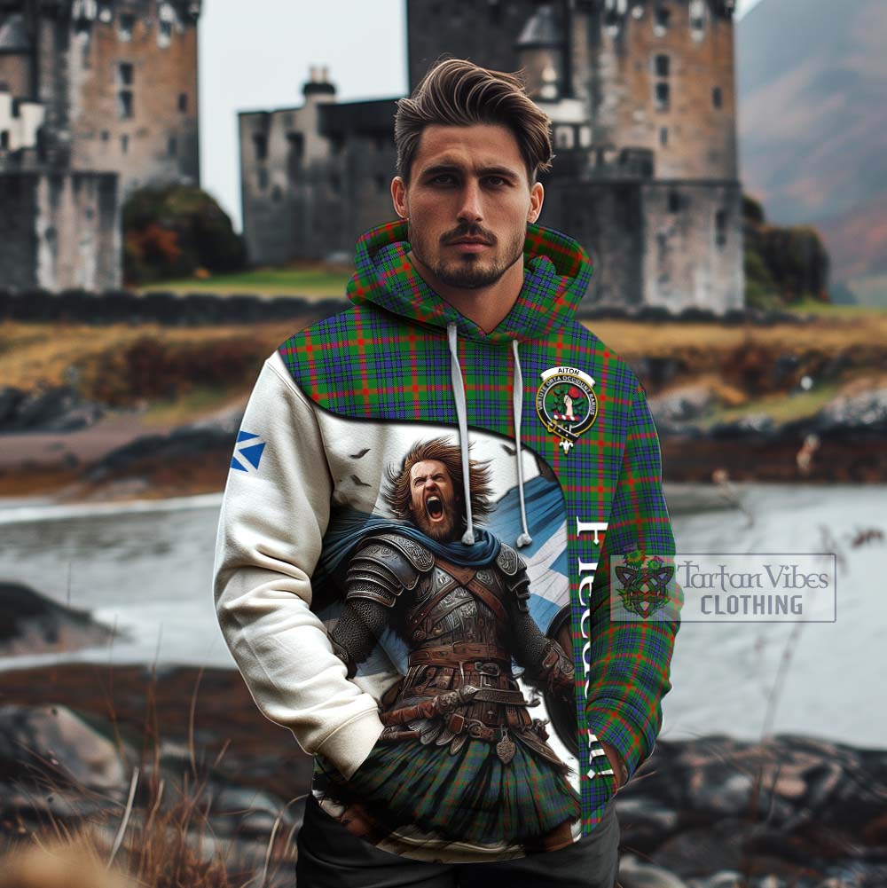Tartan Vibes Clothing Aiton Crest Tartan Cotton Hoodie Inspired by the Freedom of Scottish Warrior