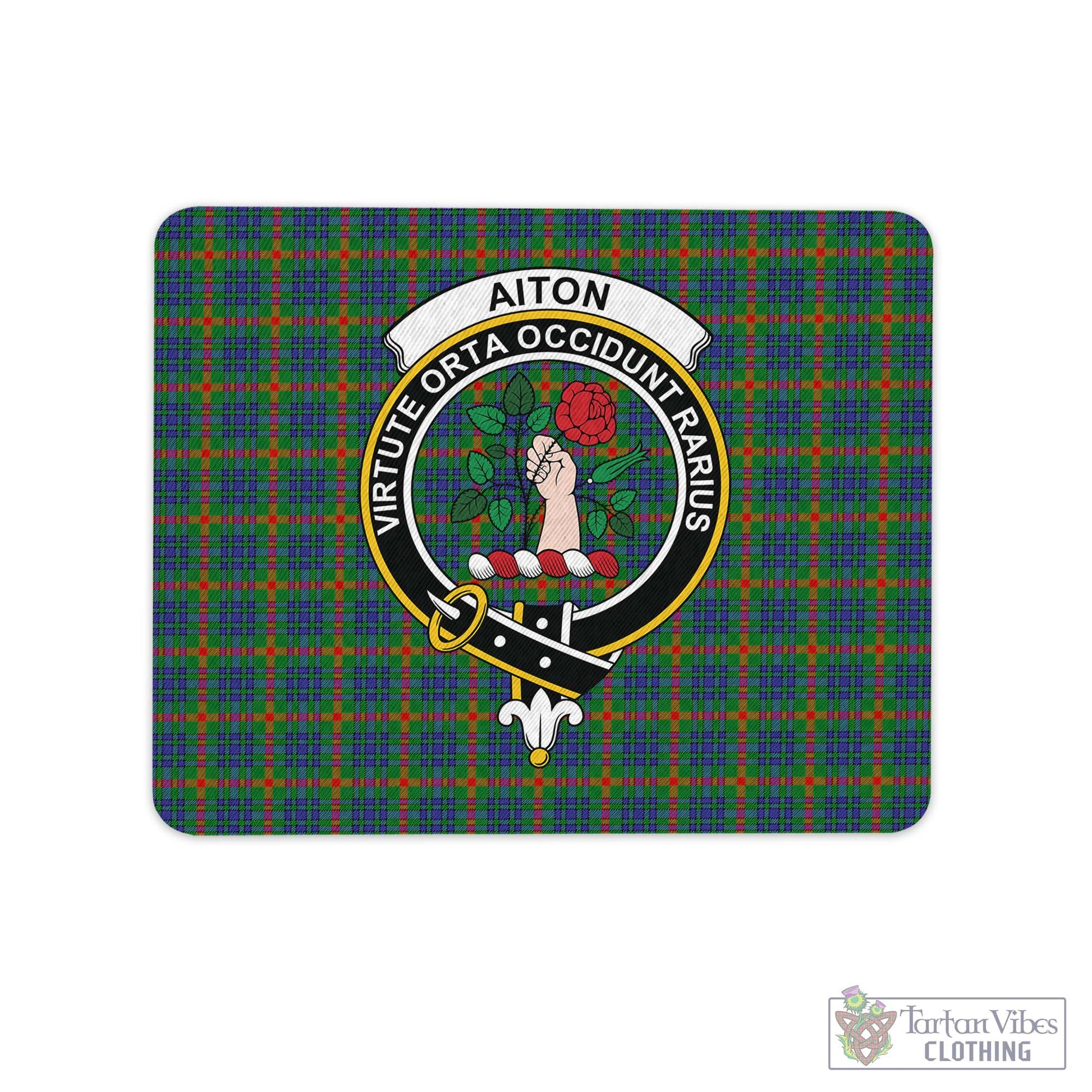 Tartan Vibes Clothing Aiton Tartan Mouse Pad with Family Crest