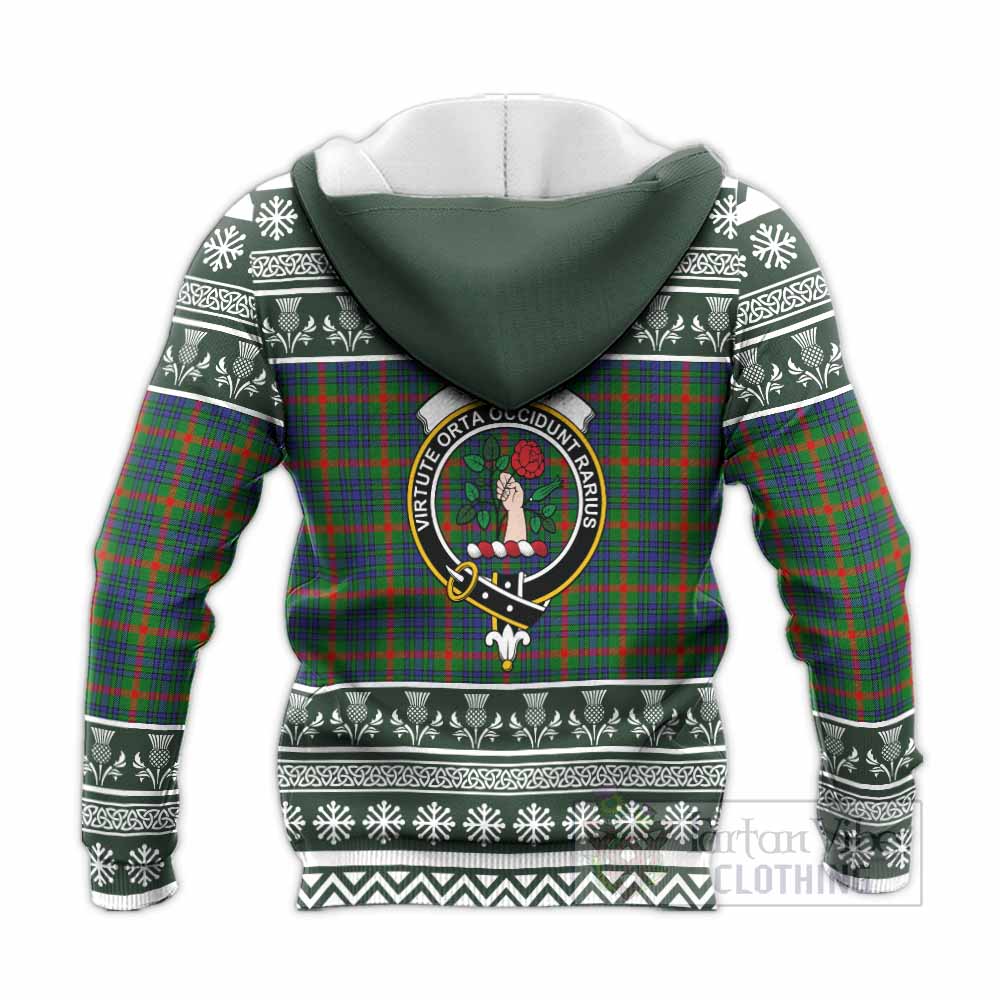 Aiton Clan Tartan Christmas Knitted Hoodie with Family Crest - Tartan Vibes Clothing