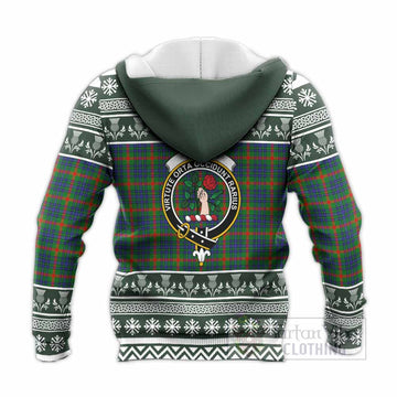 Aiton Clan Tartan Christmas Knitted Hoodie with Family Crest - Tartan Vibes Clothing
