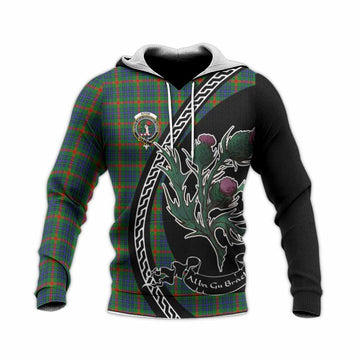 Aiton Family Crest Tartan Knitted Hoodie Alba Thistle Inspired - Tartan Vibes Clothing
