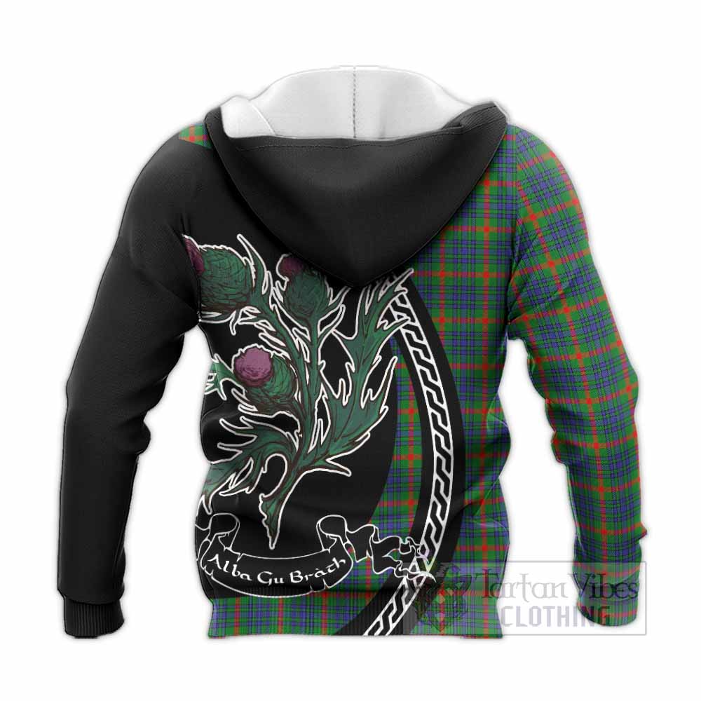 Aiton Family Crest Tartan Knitted Hoodie Alba Thistle Inspired - Tartan Vibes Clothing