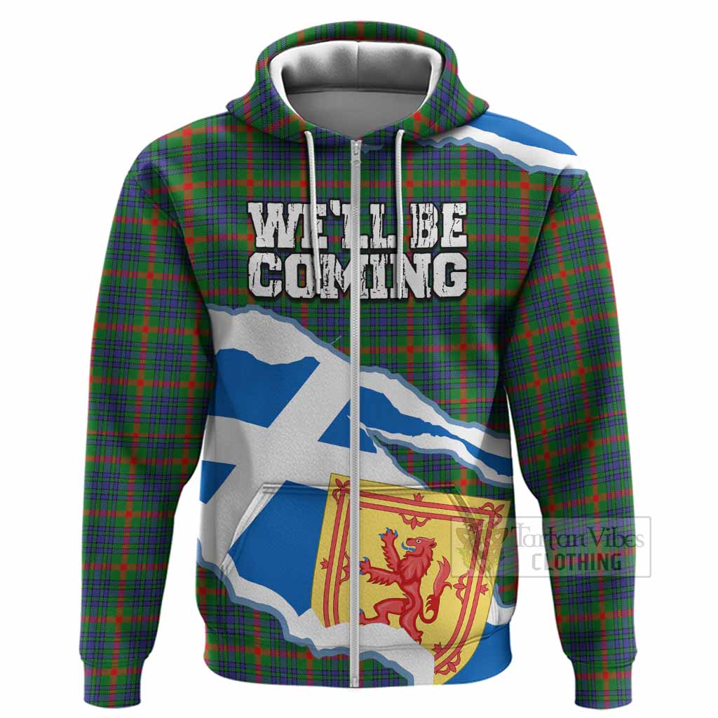 Aiton Scotland Football Tartan Hoodie We'll Be Coming