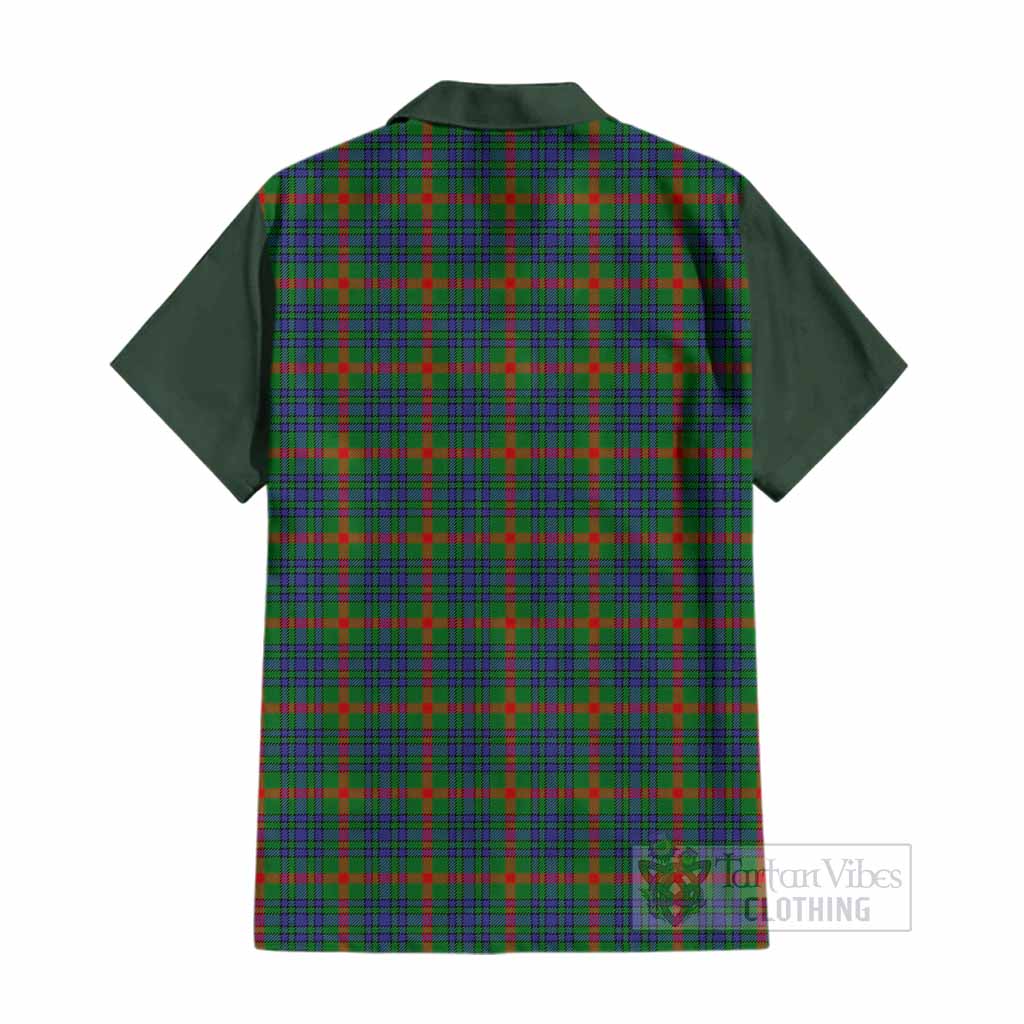 Aiton Tartan Accent Cotton Hawaiian Shirt with Family Crest