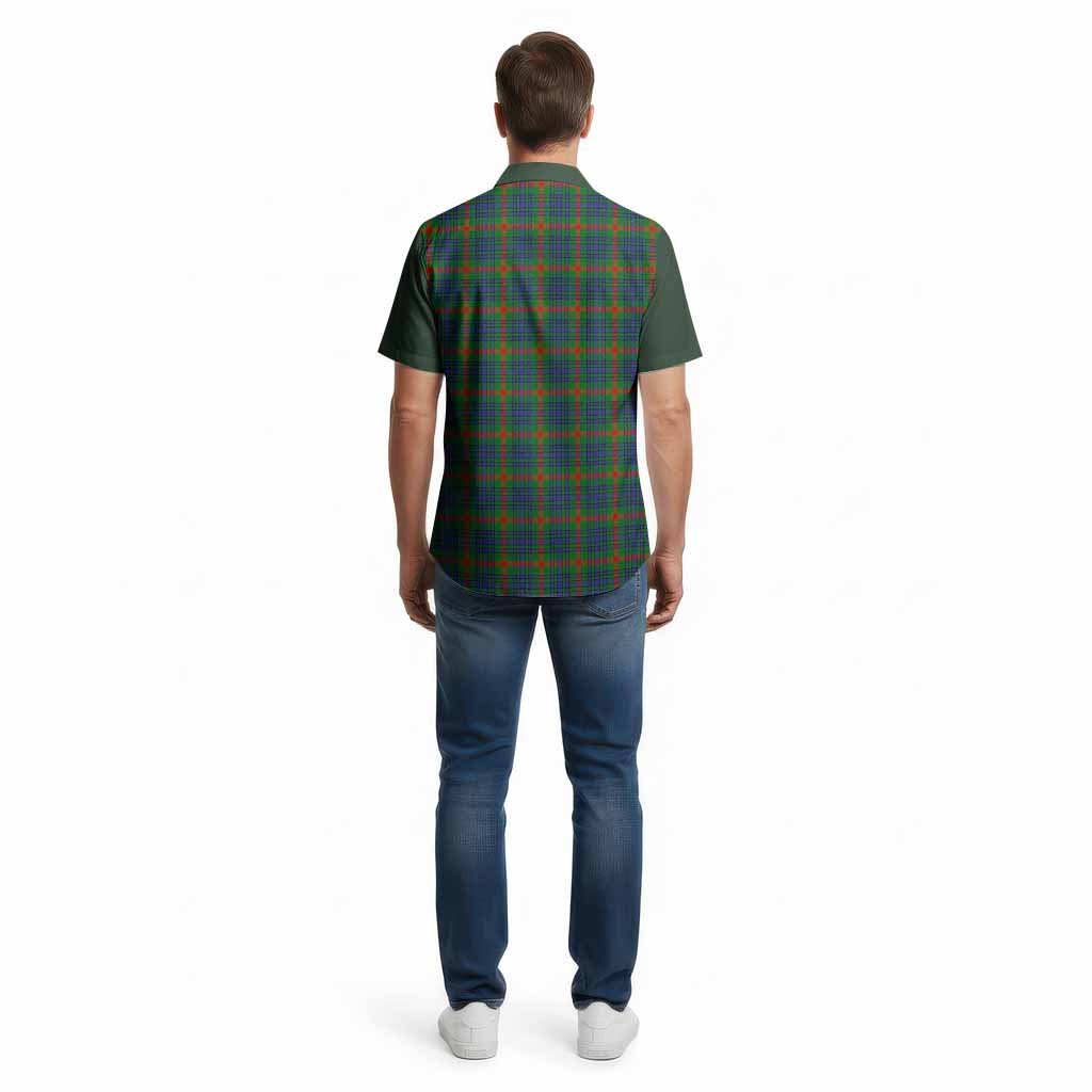 Aiton Tartan Accent Cotton Hawaiian Shirt with Family Crest