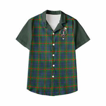 Aiton Tartan Accent Kid Hawaiian Shirt with Family Crest