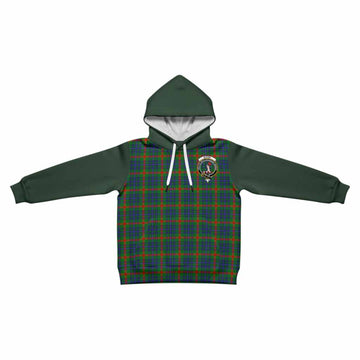 Aiton Tartan Accent Kid Hoodie with Family Crest