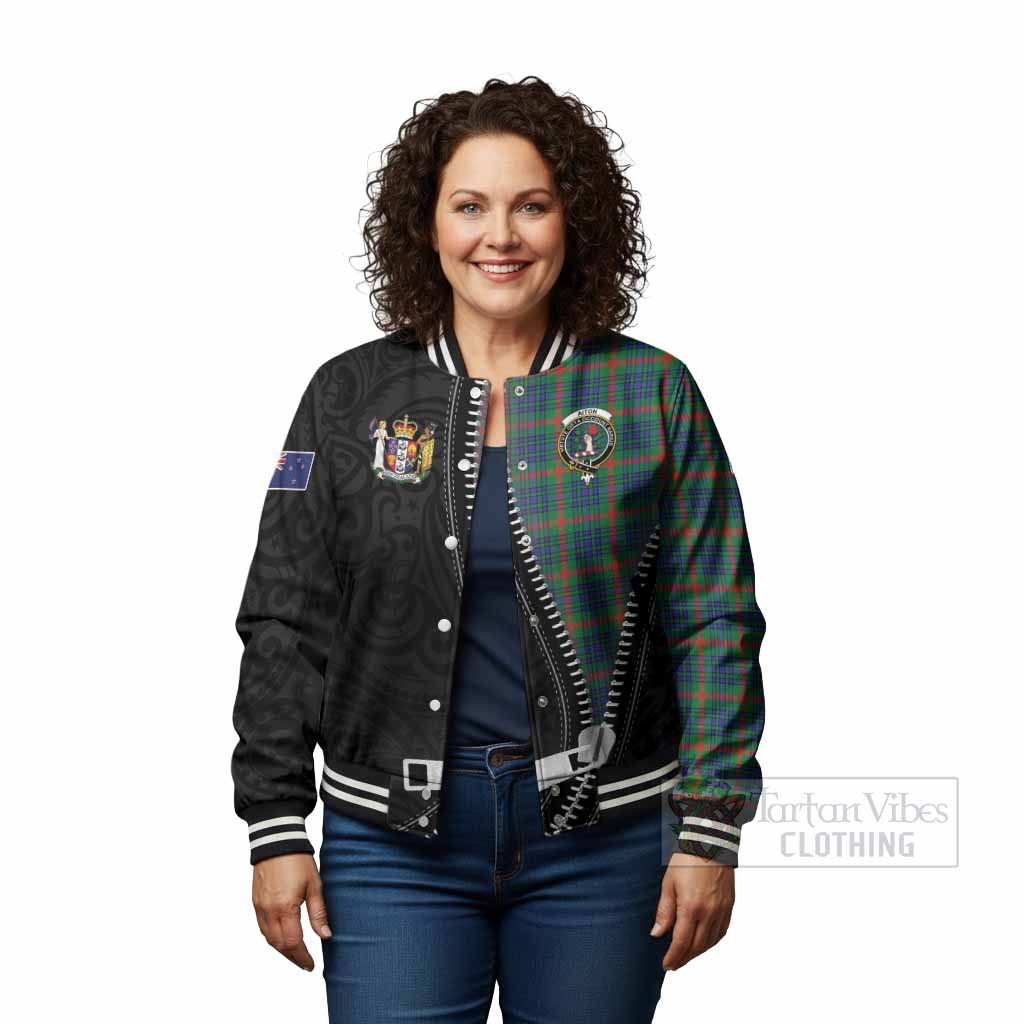 Aiton Tartan Baseball Jacket New Zealand Pattern Unique Zipper Stylized