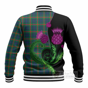 Aiton Tartan Baseball Jacket Traditional Scottish Thistle