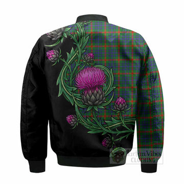 Aiton Tartan Bomber Jacket Resilient Scottish Thistle - Tartan Vibes Clothing